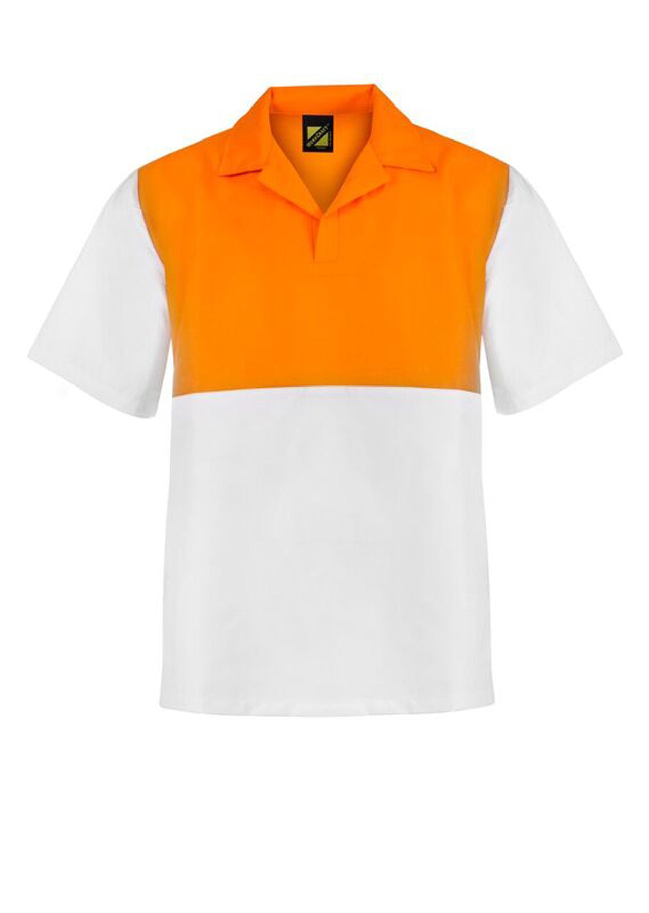Workcraft WS3008 Food Industry Hi-vis Two Tone Jac Shirt S/S-White/Orange