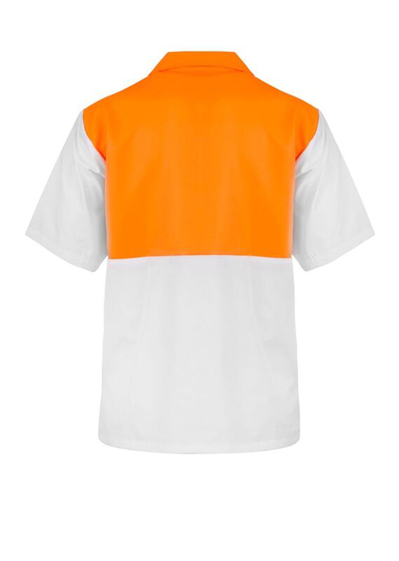 Workcraft WS3008 Food Industry Hi-vis Two Tone Jac Shirt S/S-White/Orange
