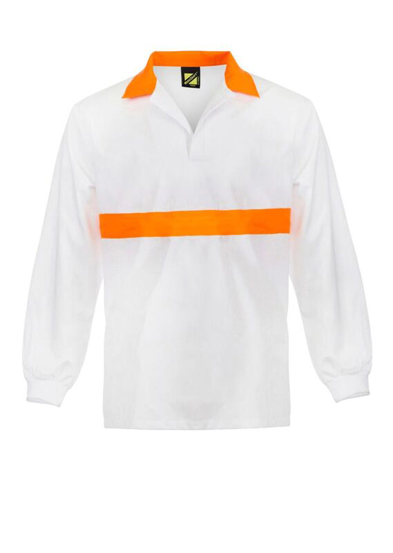 Workcraft WS3003 Food Industry Jac Shirt With Contrast Collar L/S- White/Orange
