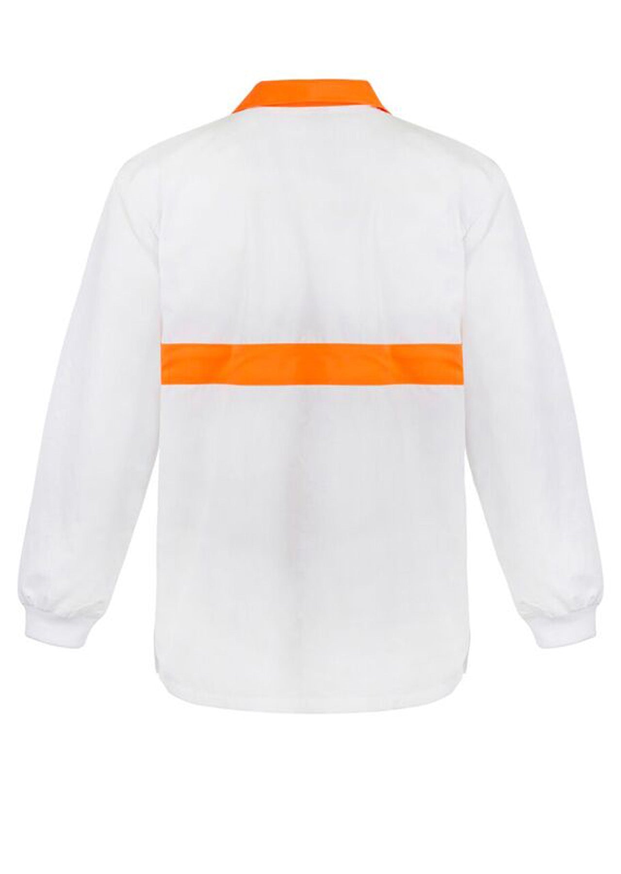 Workcraft WS3003 Food Industry Jac Shirt With Contrast Collar L/S- White/Orange