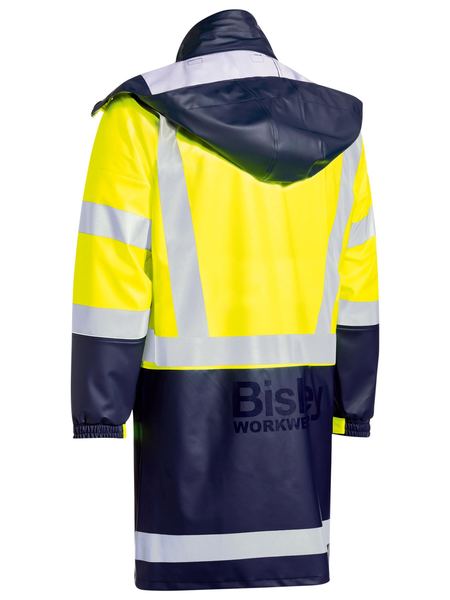 Bisley BJ6935HT Taped Two Tone Hi-vis Stretch PU Rain Coat