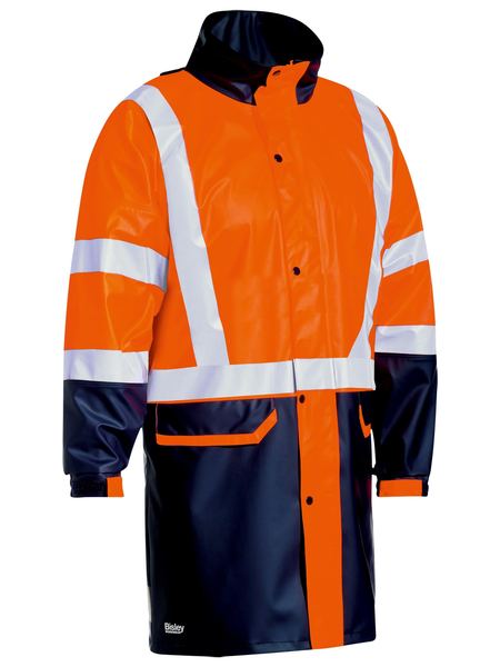 Bisley BJ6935HT Taped Two Tone Hi-vis Stretch PU Rain Coat