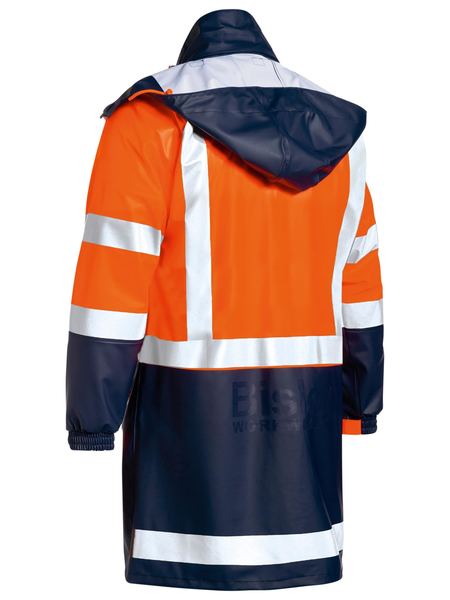 Bisley BJ6935HT Taped Two Tone Hi-vis Stretch PU Rain Coat