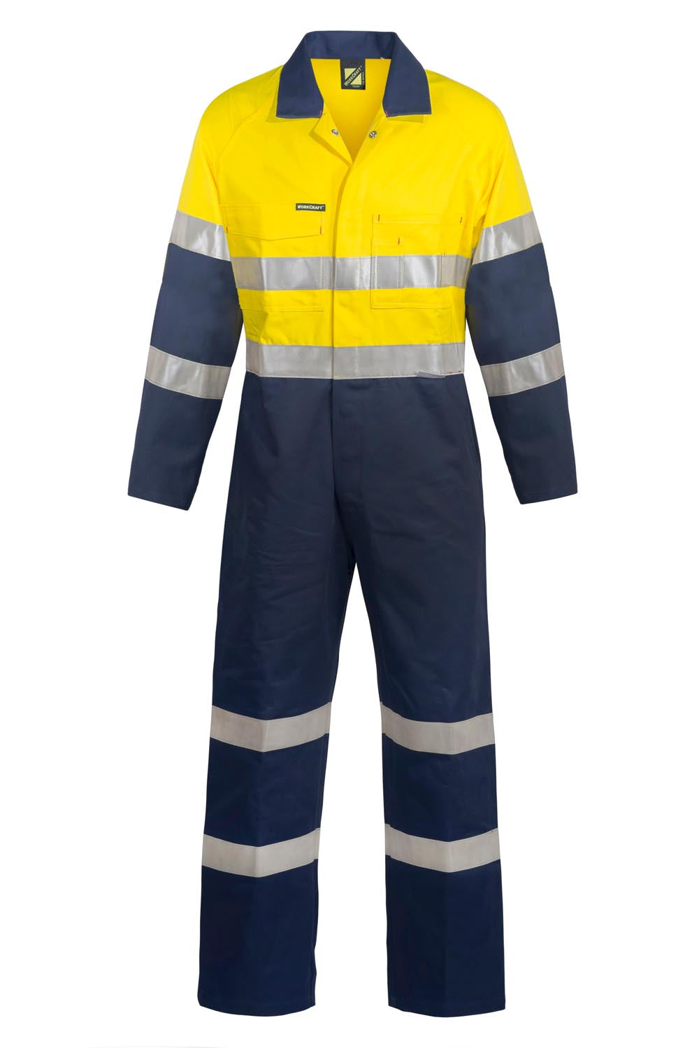 Workcraft WC3056 Hi Vis Cotton Drill Reflective Industrial Laundry Coveralls
