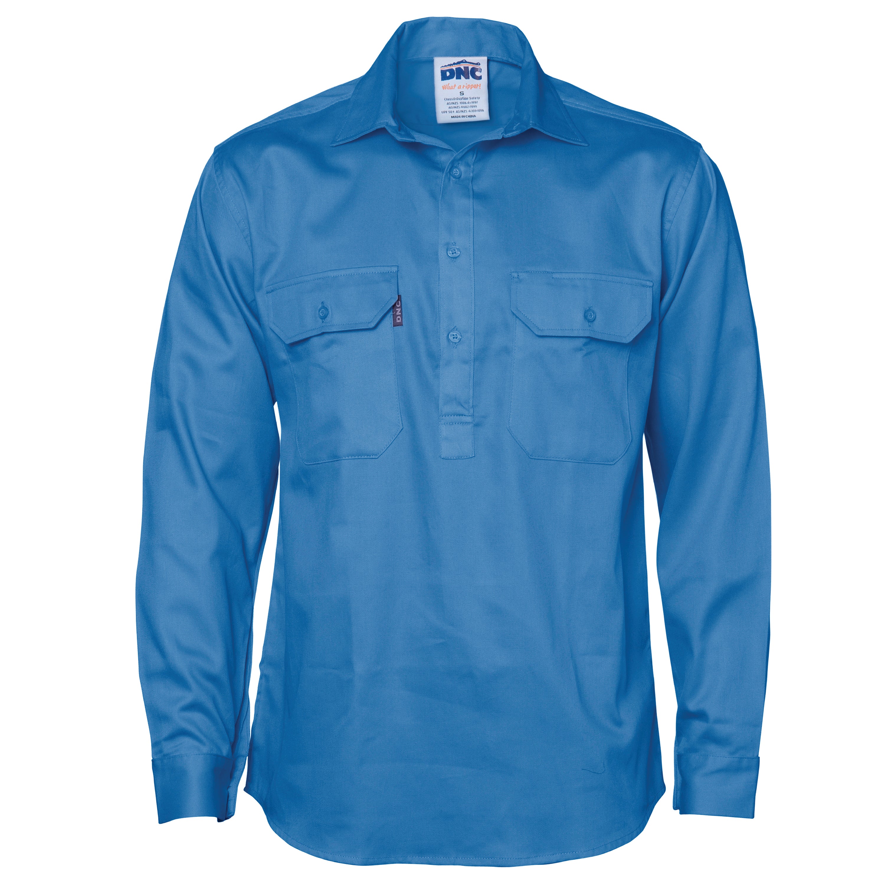 DNC 3204 Closed Front Cotton Drill Shirt Long Sleeve