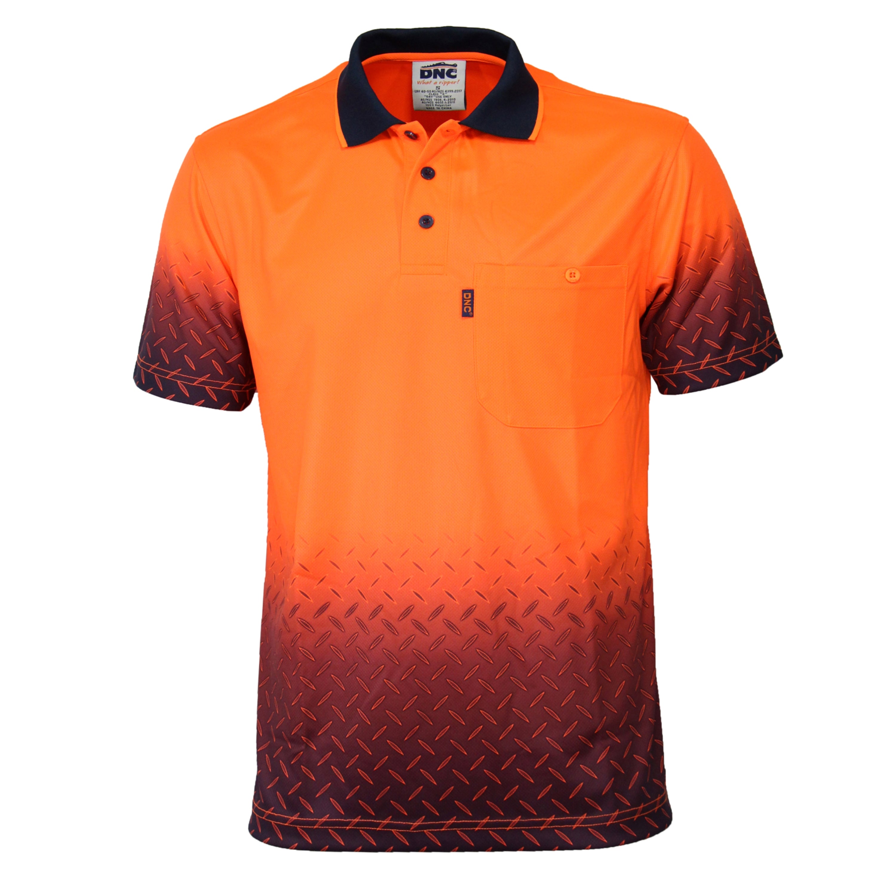 DNC 3552 Hi Vis Sublimated Diamond Plate Polo