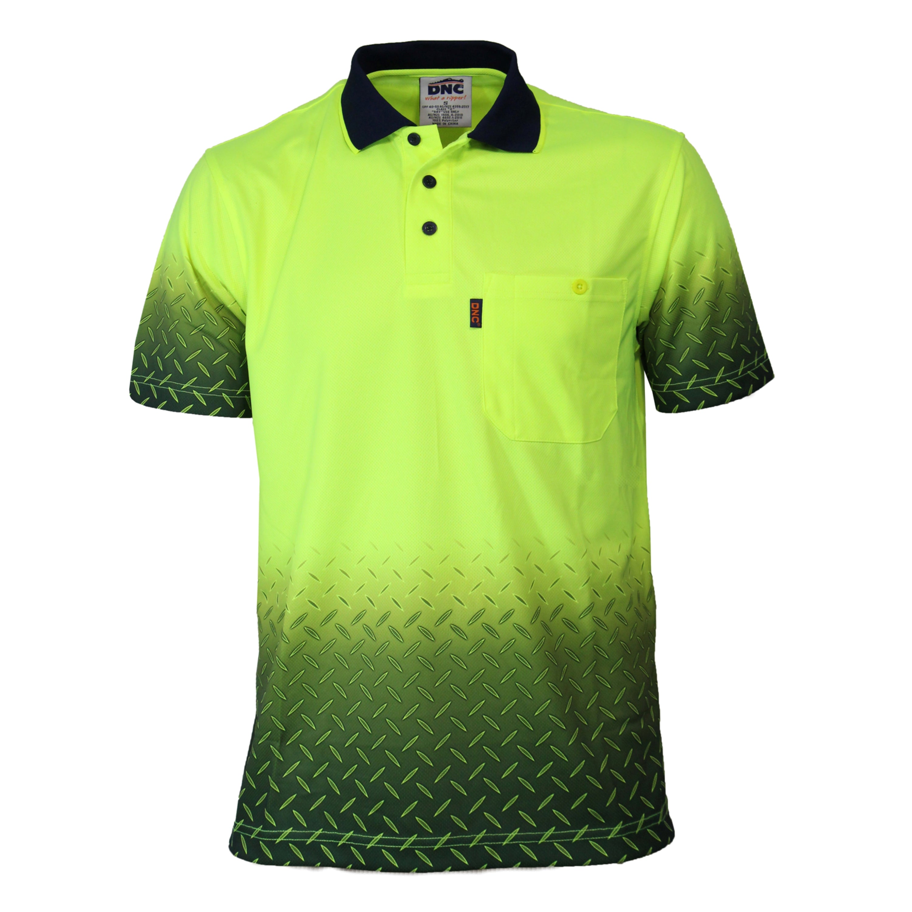 DNC 3552 Hi Vis Sublimated Diamond Plate Polo