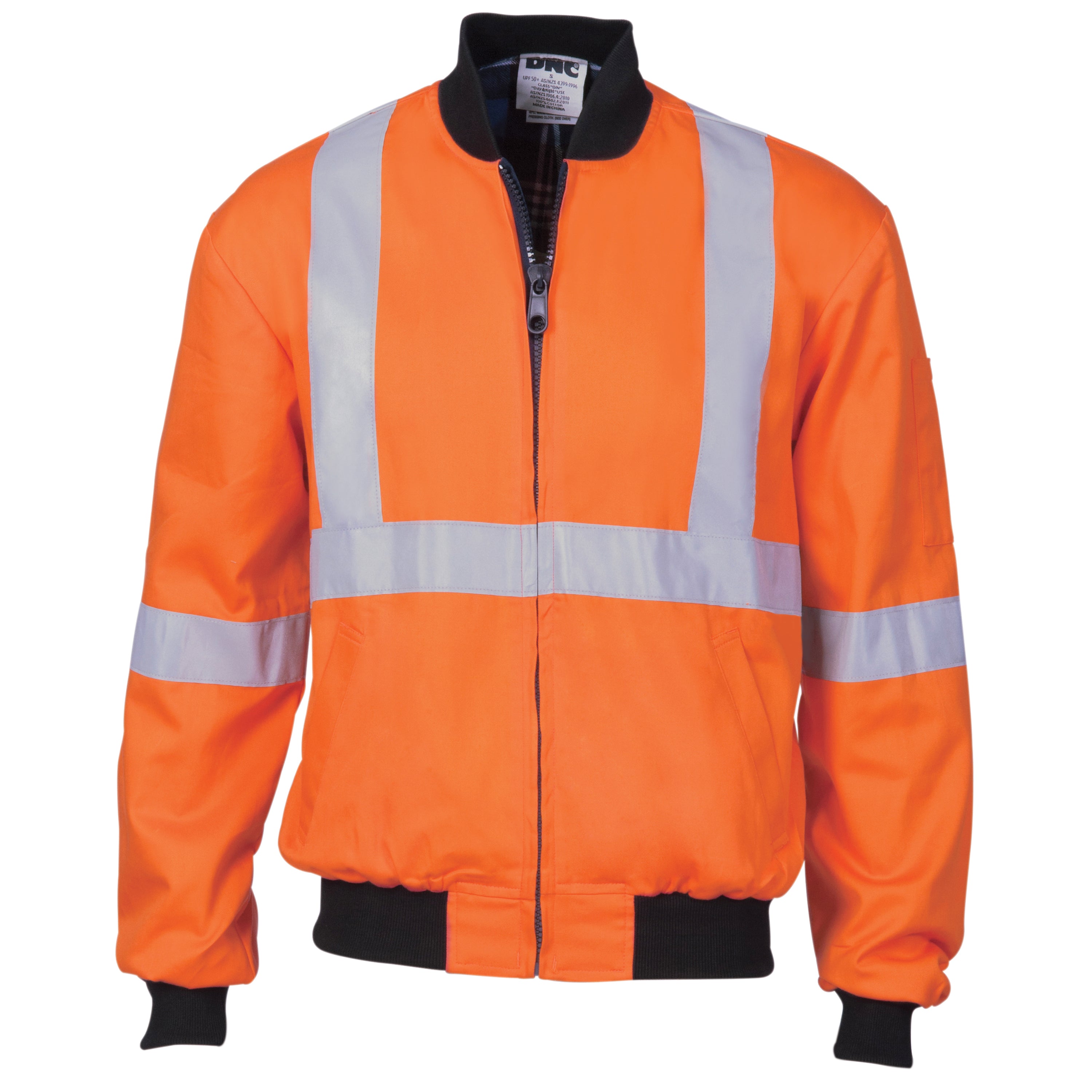 DNC 3759 Hi-vis X-back Bomber Jacket Cotton-Orange