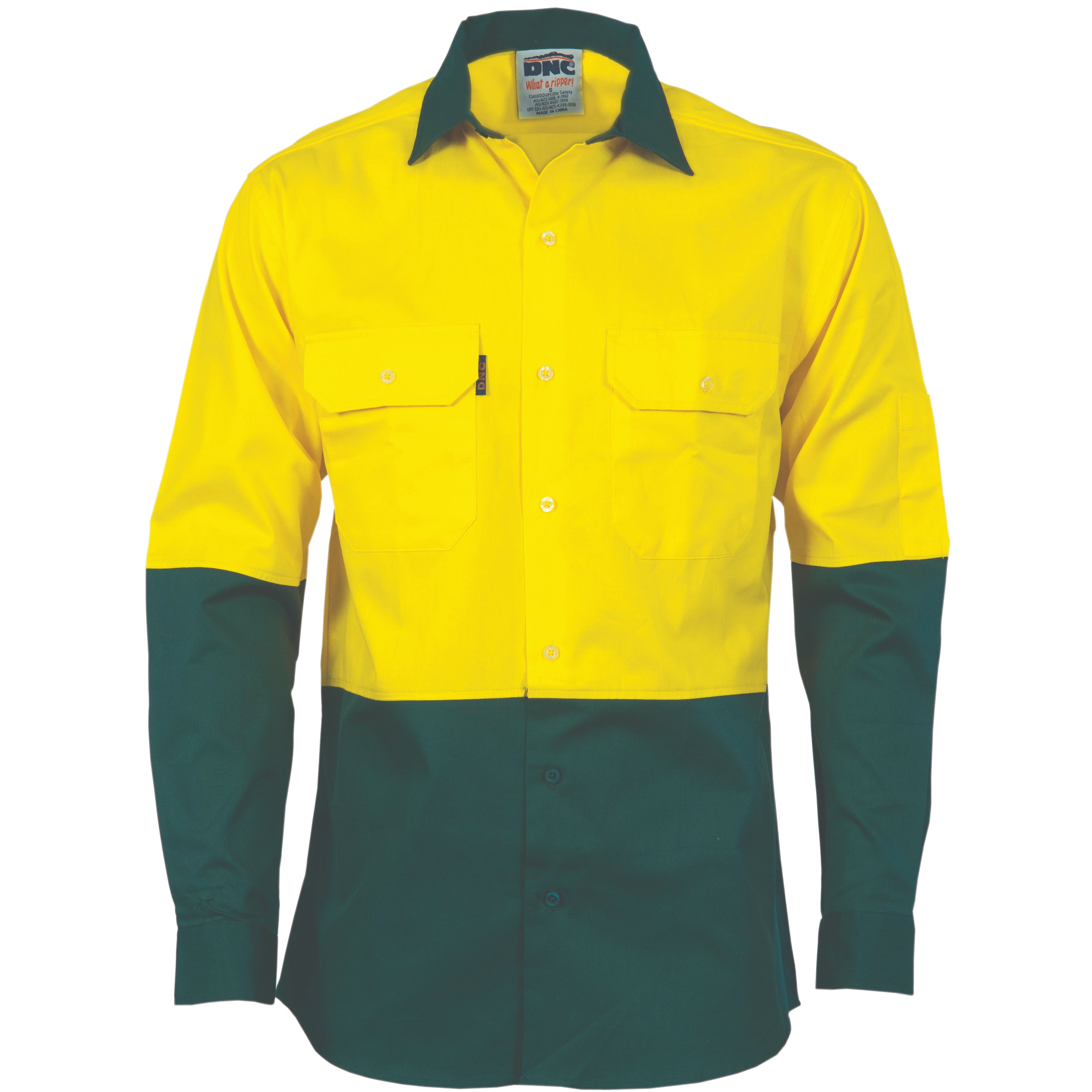 DNC 3840 Hi Vis Cool Breeze Cotton Drill Shirt LS