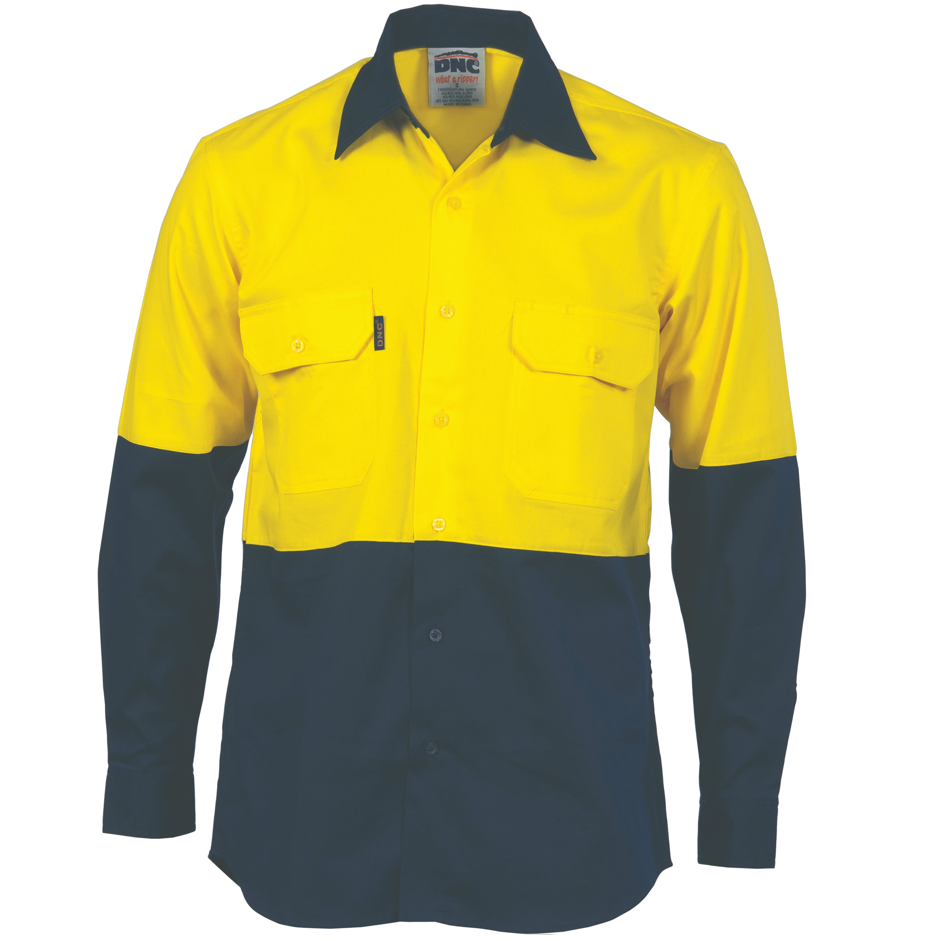 DNC 3840 Hi Vis Cool Breeze Cotton Drill Shirt LS