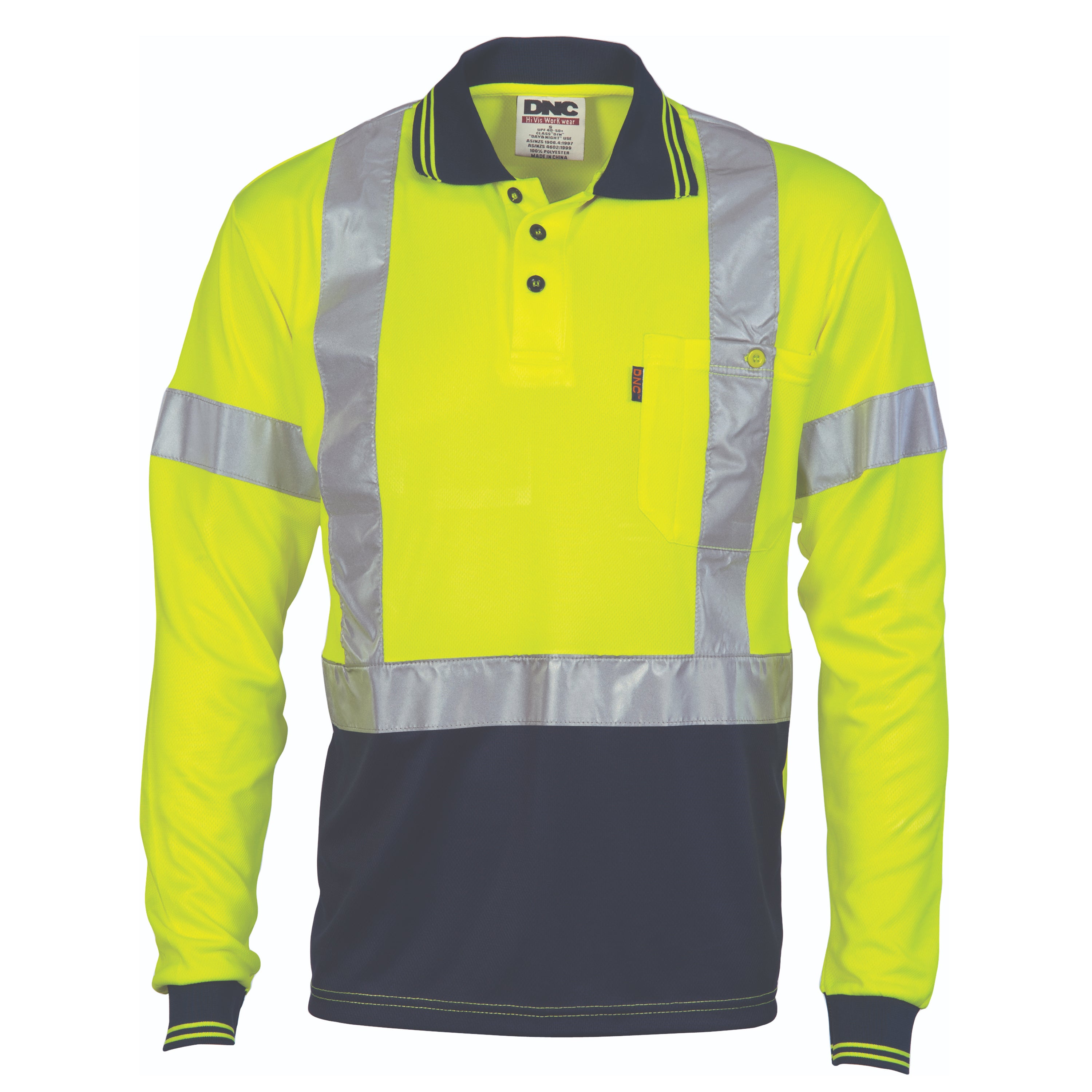 DNC 3914 Hi-vis Cool-breathe L/s Polo Shirt X- Back