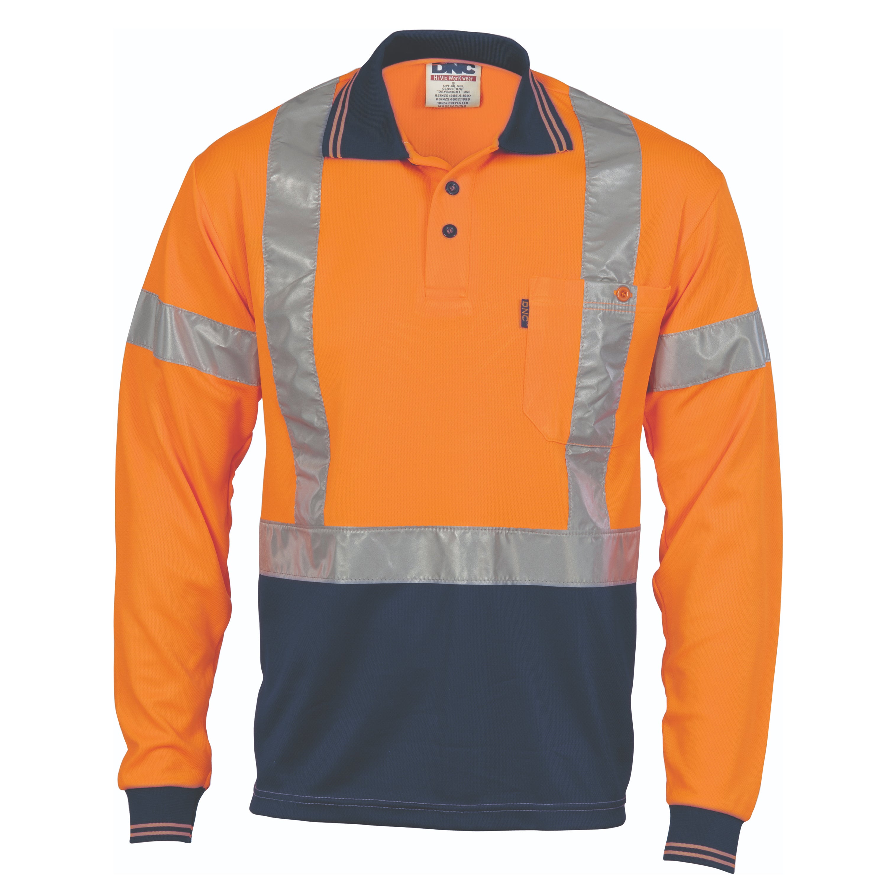 DNC 3914 Hi-vis Cool-breathe L/s Polo Shirt X- Back