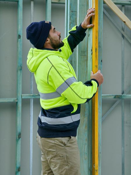 Bisley BK6988T Taped Hi-vis Fleece Hoodie With Sherpa Lining