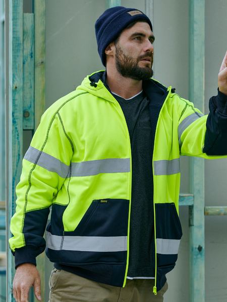 Bisley BK6988T Taped Hi-vis Fleece Hoodie With Sherpa Lining