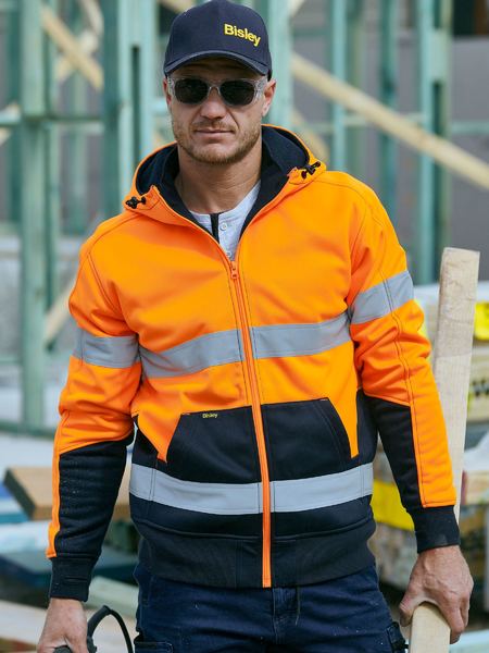 Bisley BK6988T Taped Hi-vis Fleece Hoodie With Sherpa Lining