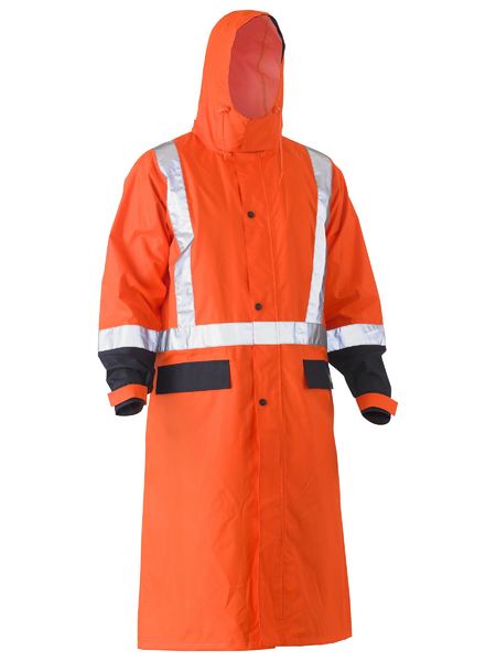 Bisley BJ6961T Hi-vis Long Rain Coat Taped