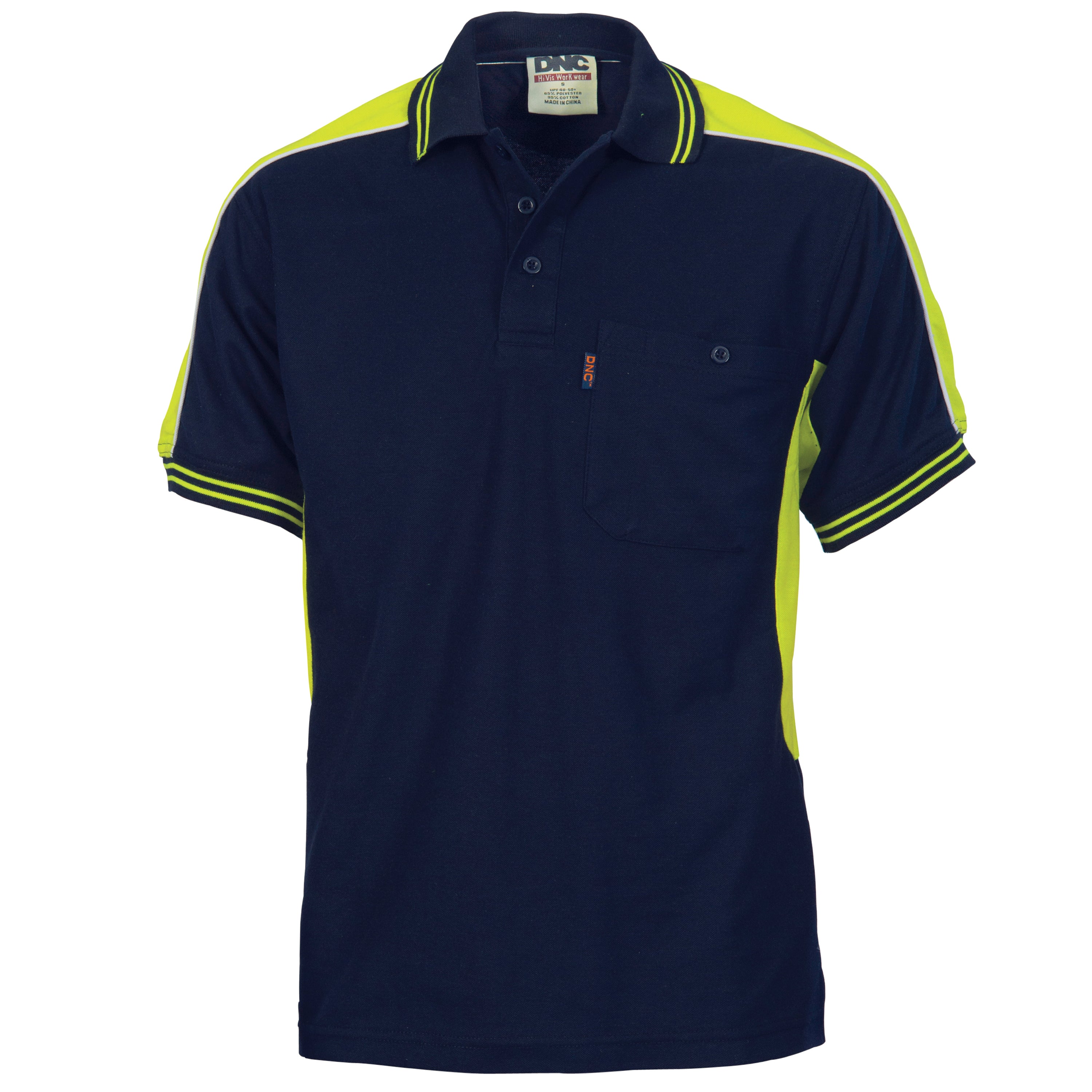 DNC 5214 Polyester Cotton Panel Polo Shirt Short Sleeve