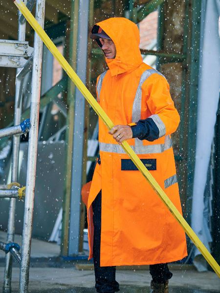 Bisley BJ6961T Hi-vis Long Rain Coat Taped