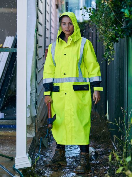 Bisley BJ6961T Hi-vis Long Rain Coat Taped