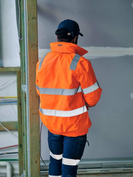 Bisley BJ6770T Taped Hi-vis Wet Weather Bomber Jacket