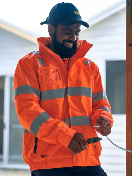 Bisley BJ6770T Taped Hi-vis Wet Weather Bomber Jacket