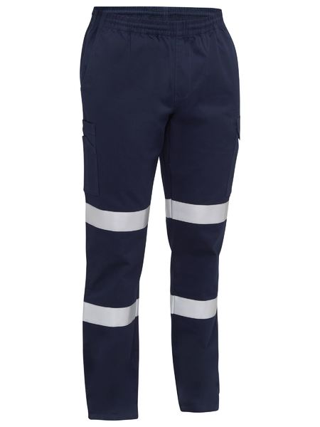 Bisley BPC6029T Taped Biomotion Stretch Cotton Drill Elastic Waist Cargo Work Pant-Navy