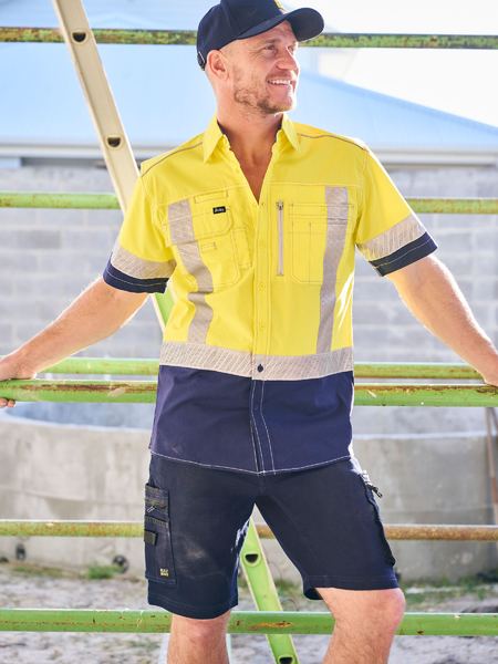 Bisley BSHC1335 FLX AND MOVE™ Stretch Denim Cargo Shorts
