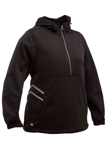 Bisley BKL6574 Women's Flx & Move™ Liquid Repellent Fleece Hoodie-Black