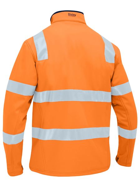 Bisley BJ6058T Taped Hi Vis Soft Shell Jacket-Rail Orange