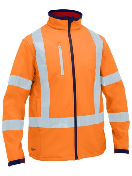 Bisley BJ6059XT X Taped Hi Vis Soft Shell Jacket-Rail Orange