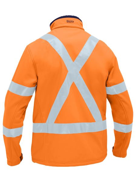 Bisley BJ6059XT X Taped Hi Vis Soft Shell Jacket-Rail Orange