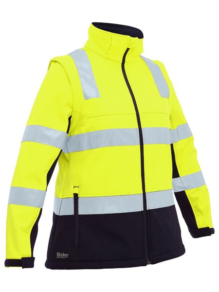 Bisley BJL6078T Women's Taped Two Tone Hi Vis 3-in-1 Soft Shell Jacket