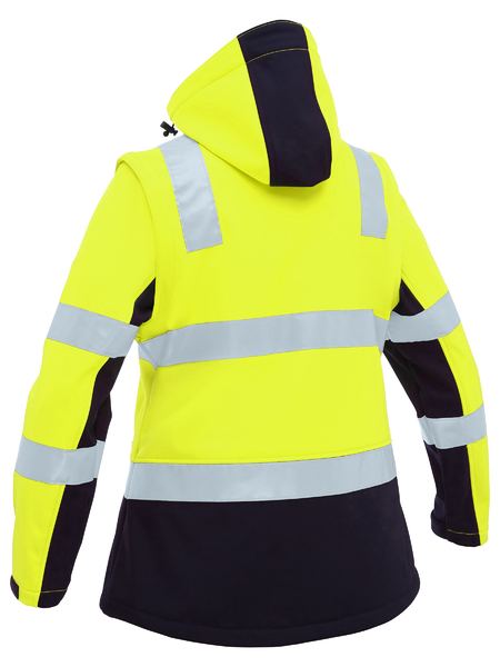 Bisley BJL6078T Women's Taped Two Tone Hi Vis 3-in-1 Soft Shell Jacket