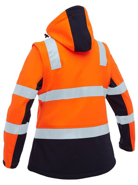 Bisley BJL6078T Women's Taped Two Tone Hi Vis 3-in-1 Soft Shell Jacket
