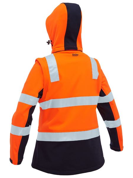 Bisley BJL6078T Women's Taped Two Tone Hi Vis 3-in-1 Soft Shell Jacket