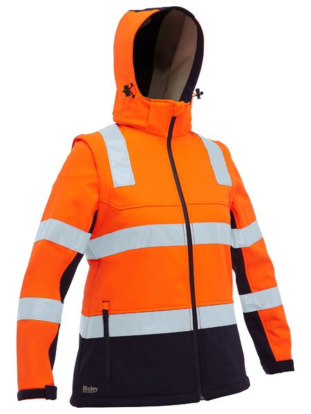 Bisley BJL6078T Women's Taped Two Tone Hi Vis 3-in-1 Soft Shell Jacket