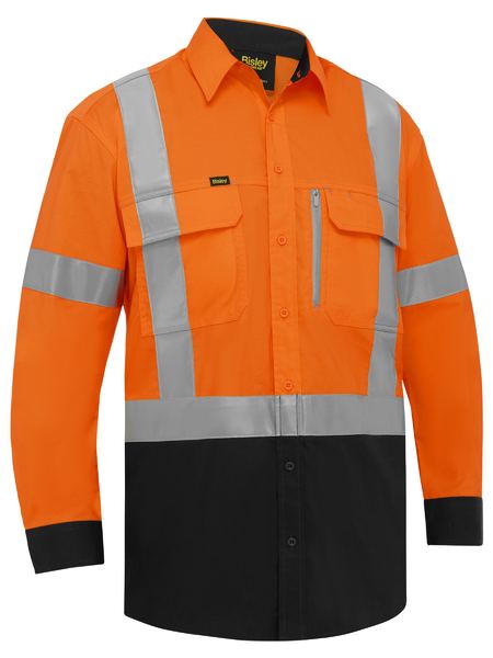 Bisley BS6176XT X Taped Hi Vis Stretch Cotton Shirt