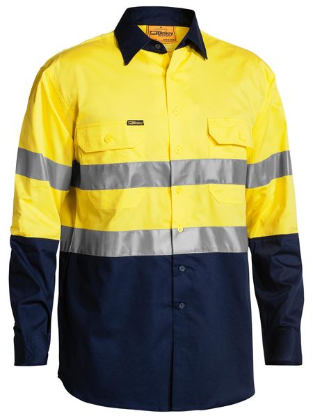 Bisley BS6896 Men's 3M Taped 2-Tone Hi-Vis Cool Lightweight L/S Shirt