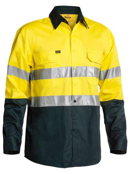 Bisley BS6896 Men's 3M Taped 2-Tone Hi-Vis Cool Lightweight L/S Shirt