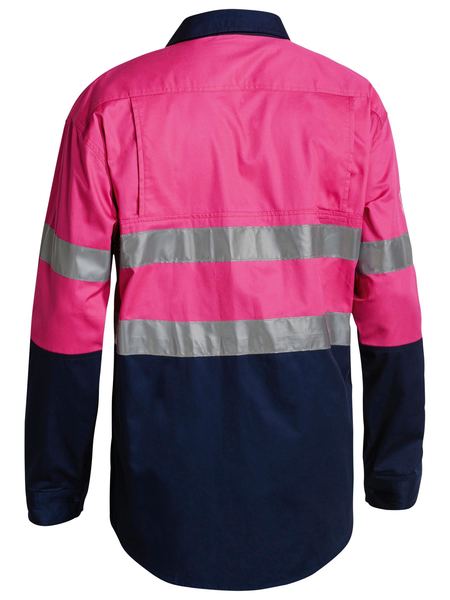 Bisley BS6896 Men's 3M Taped 2-Tone Hi-Vis Cool Lightweight L/S Shirt