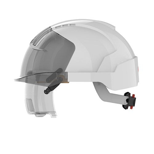 JSP AMA170-005-FAN EVO Vista Lens Non Vented White/Smoke Helmet Wheel Ratchet Clear Lens Hard Hat