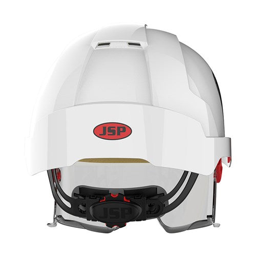 JSP AMB170-005-FAN EVO Vista Lens Vented White/Smoke Helmet Wheel Ratchet Clear Lens Hard Hat