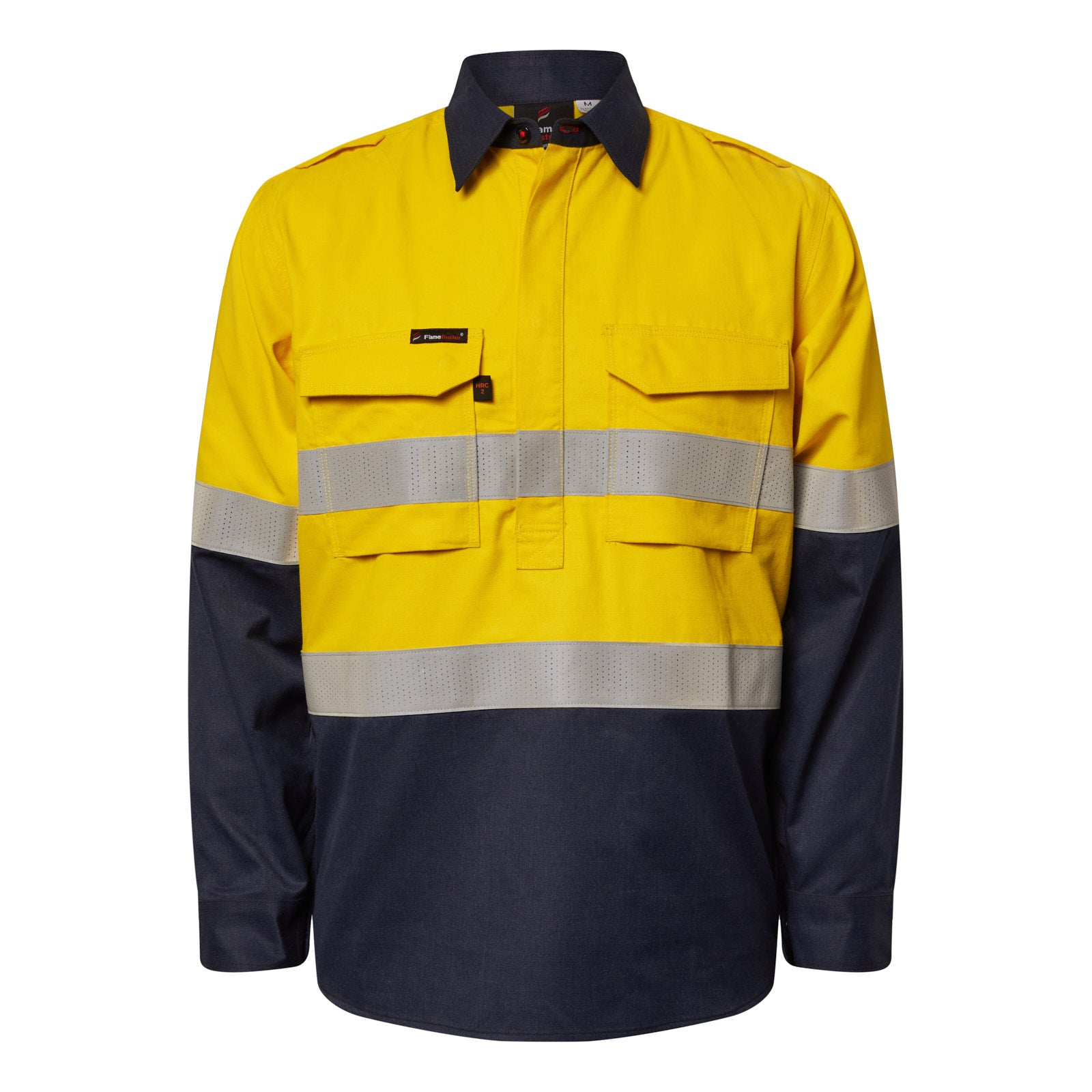 Flamebuster FSV015A Torrent HRC2 Men's Hi vis Two Tone Front Shirt With FR Reflective Tape
