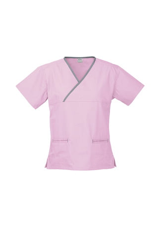 Biz Collection H10722 Ladies Contrast Crossover Scrubs Top