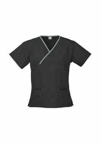 Biz Collection H10722 Ladies Contrast Crossover Scrubs Top