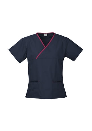 Biz Collection H10722 Ladies Contrast Crossover Scrubs Top