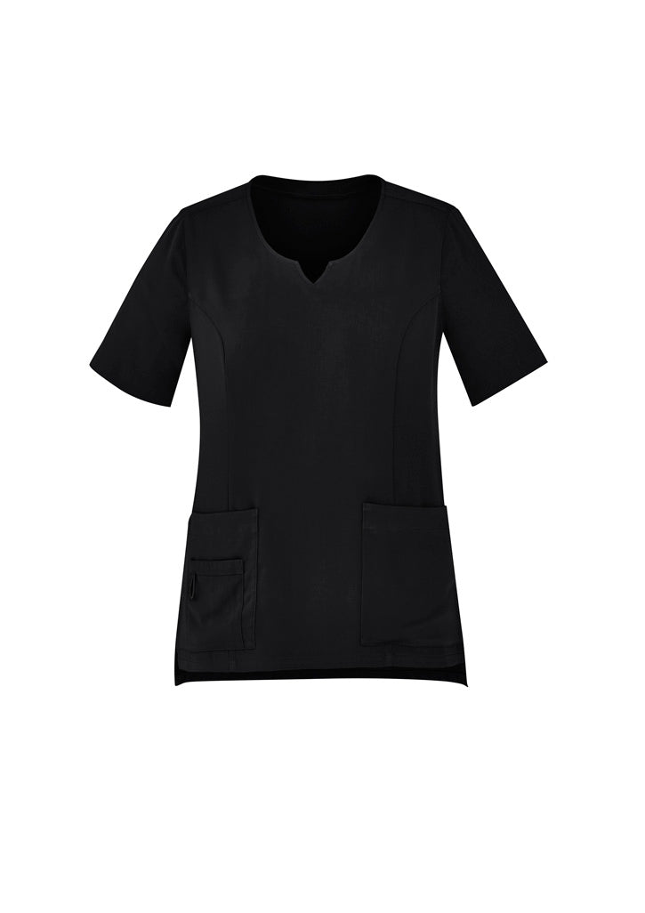 Biz care CST942LS Avery Women's Tailored Fit Round Neck Scrub Top