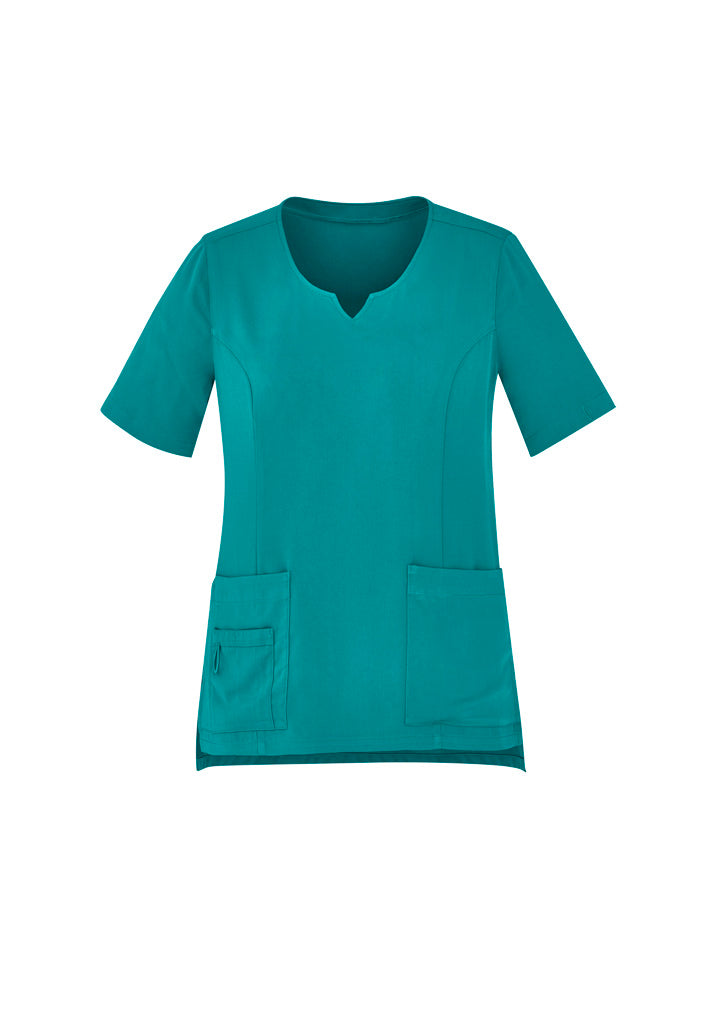 Biz care CST942LS Avery Women's Tailored Fit Round Neck Scrub Top