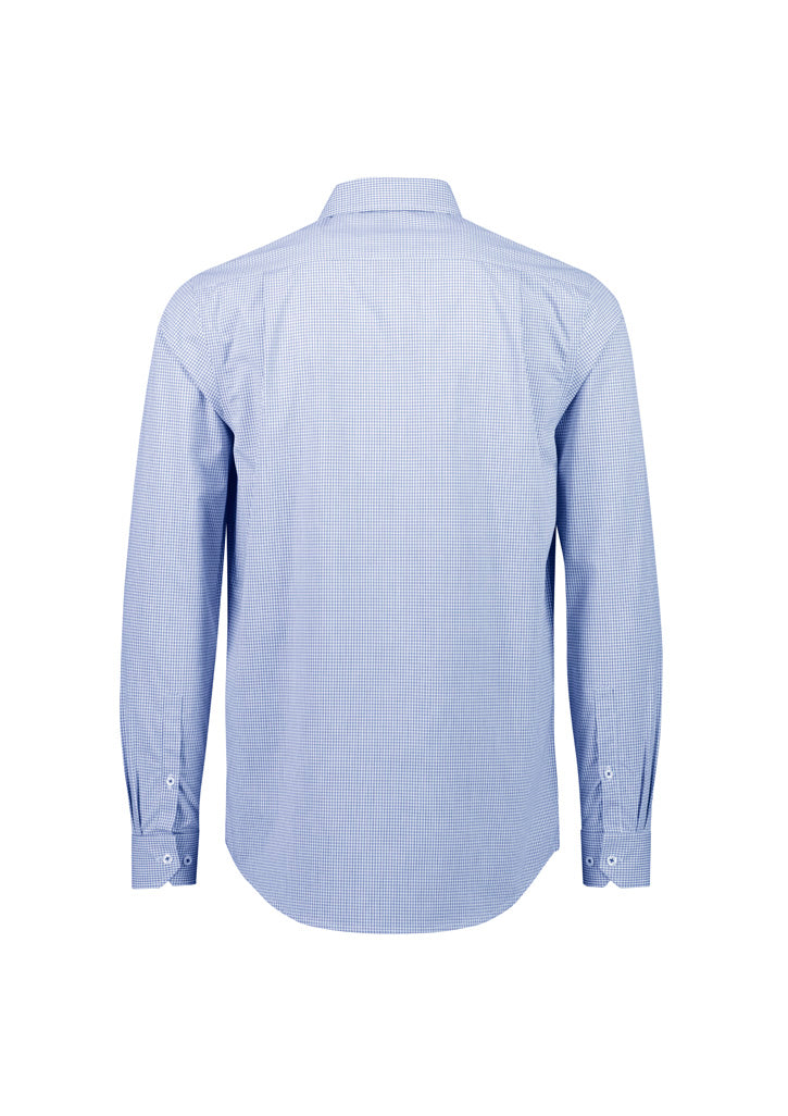 Biz Collection S338ML Men's Bristol Classic Long Sleeve Shirt-White/Navy