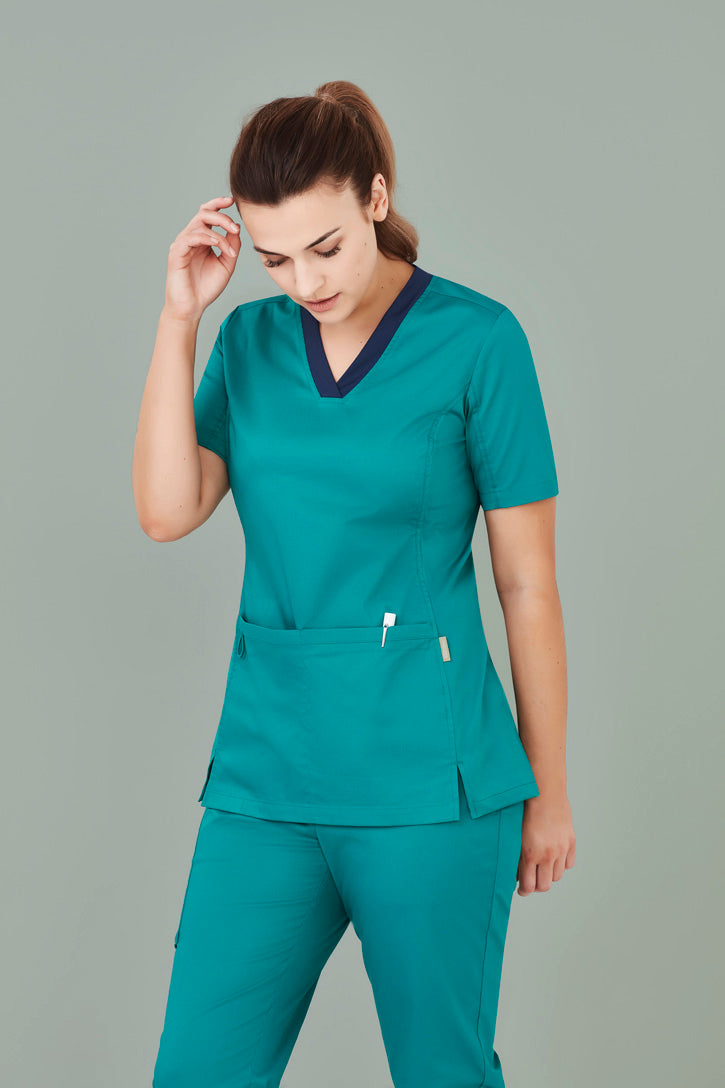 Biz care CST043LS Riley Women's V-Neck Scrub Top